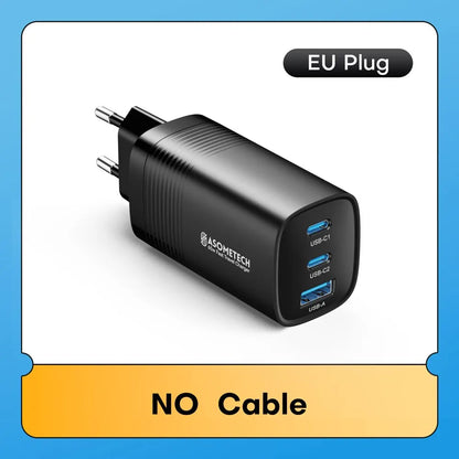 Carregador ASOMETECH GaN USB Type C 65W - Potência e Versatilidade para Seus Dispositivos
