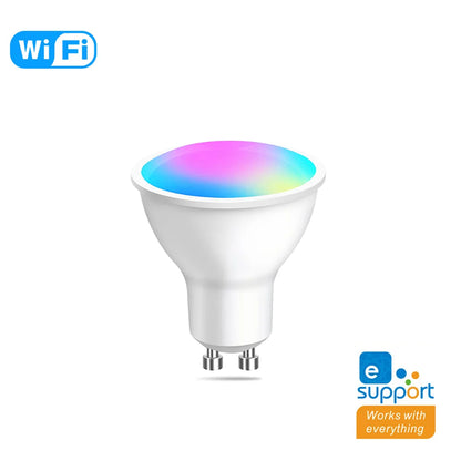 Lâmpada Inteligente LED GU10 Zigbee/WiFi RGB CW WW - Compatível com Alexa e Google