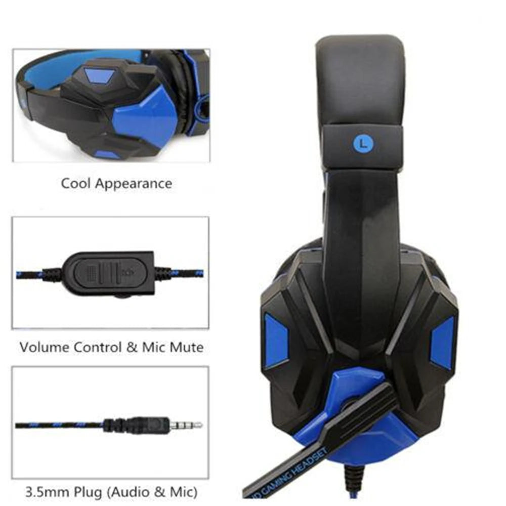 Fone de Ouvido Gamer com Microfone 3.5MM - Conexão com PC, PS4, Xbox One e Switch