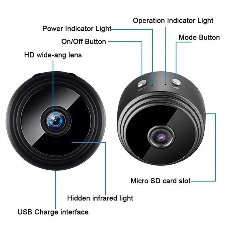 Câmera Mini A9 1080P HD com Wifi - Segurança Inteligente para Sua Casa