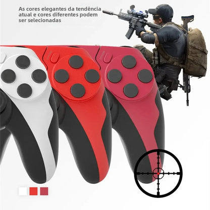 Controle Sem Fio GAMINJA P48 com Giroscópio de Seis Eixos para PS4, PS3 e PC