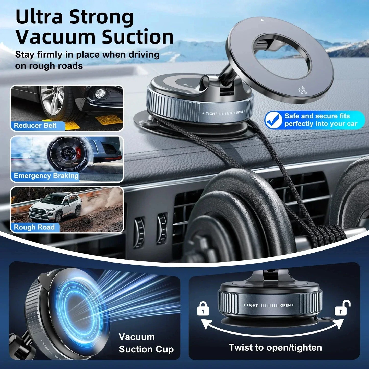 Suporte Magnético para Celular com Design Dobrável - Montagem 360° Ajustável para Carro