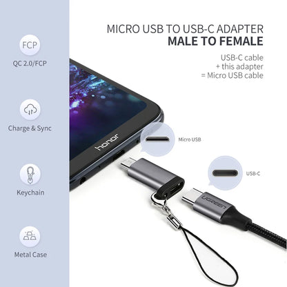 Adaptador UGREEN USB Type-C para Micro USB - Conector Fêmea para Macho