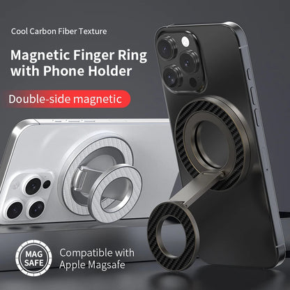 Suporte Magnético Duplo para Celular com Anel de Fixação MagSafe