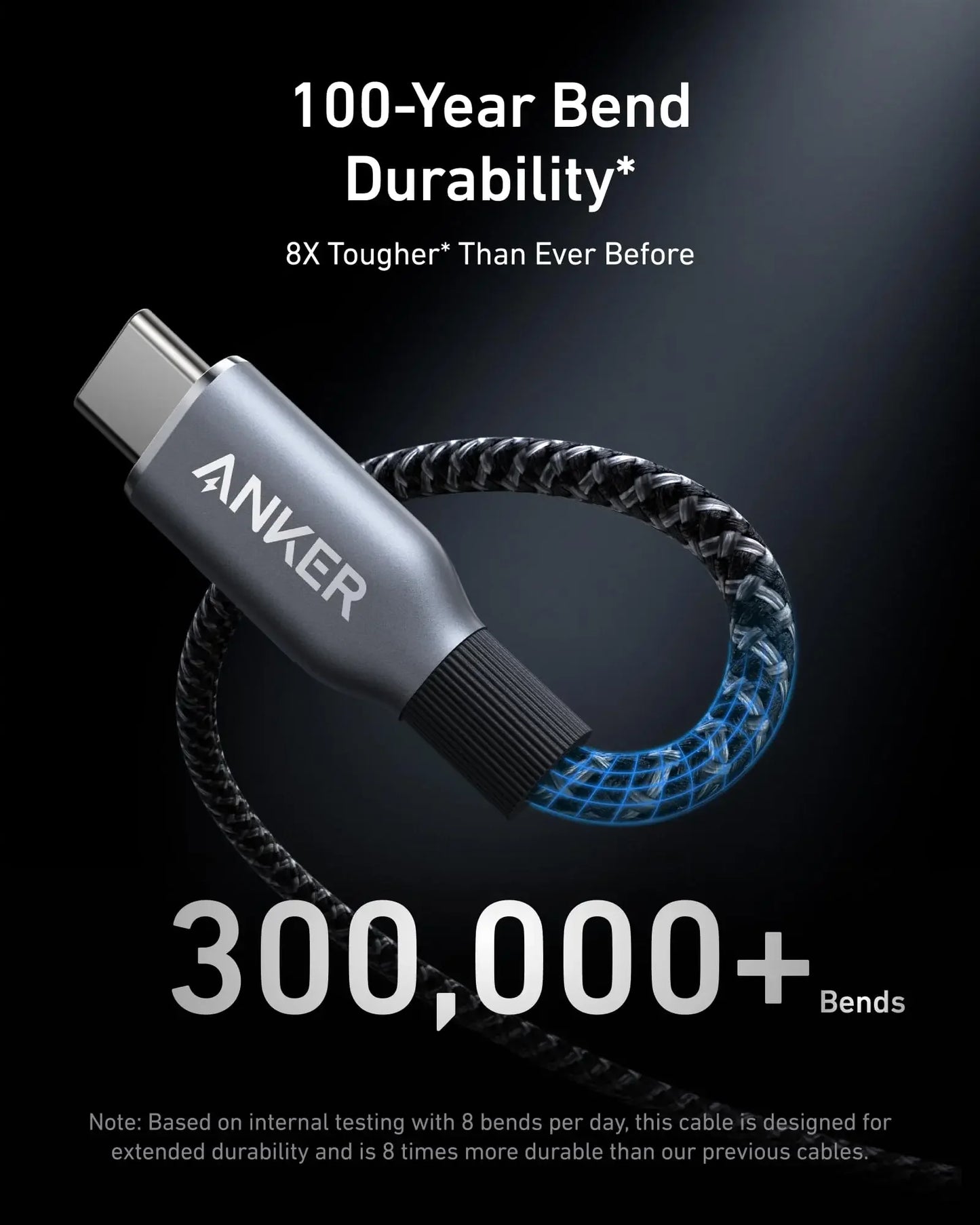 Cabo USB-C para USB-C Anker Prime 240W - 3 pés de Carregamento Rápido