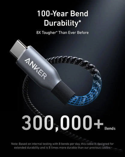 Cabo USB-C para USB-C Anker Prime 240W - 3 pés de Carregamento Rápido
