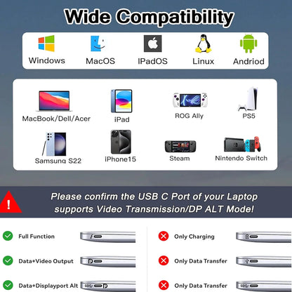 Hub USB-C 8 em 1 - Adaptador Type C 3.1 para 4K HDTV com RJ45 e Leitor de Cartão SD/TF