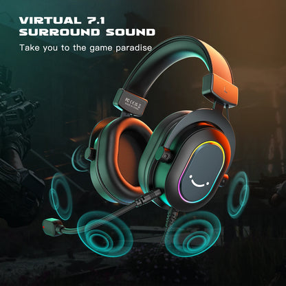 Headset Gamer FIFINE USB com Som Surround 7.1 e Controle de Linha