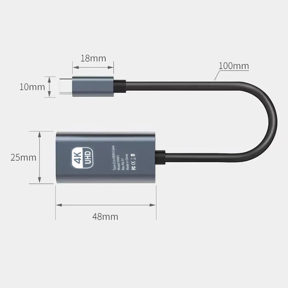 Adaptador Type C para HDMI 4K 60Hz - Converta Seu Dispositivo com Estilo