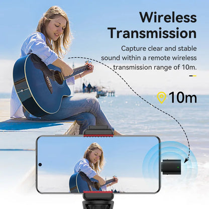 Microfone Lavalier Sem Fio Ulanzi WM-10 - Conexão USB-C para Android e iPhone