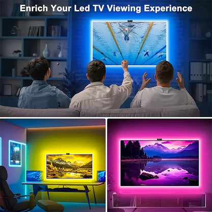 Fita de LED RGBIC para TV com Controle por App e Sincronização Musical - Iluminação Ambiente para Jogos (55-75 polegadas)