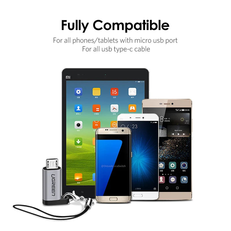Adaptador UGREEN USB Type-C para Micro USB - Conector Fêmea para Macho