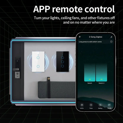 Interruptor Inteligente TNCE Tuya WiFi+Bluetooth/Zigbee - Sem Fio Neutro