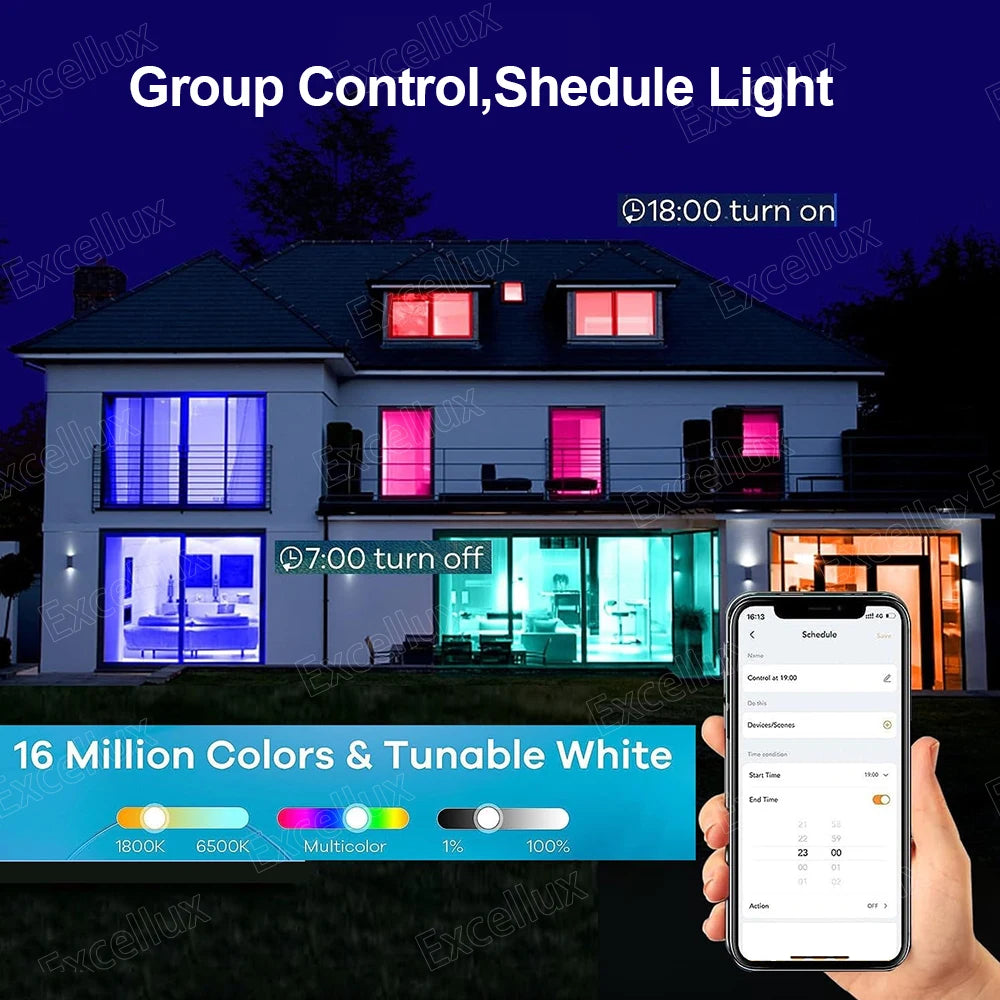 Lâmpada LED Inteligente Tuya E27 15W RGB com Controle por App