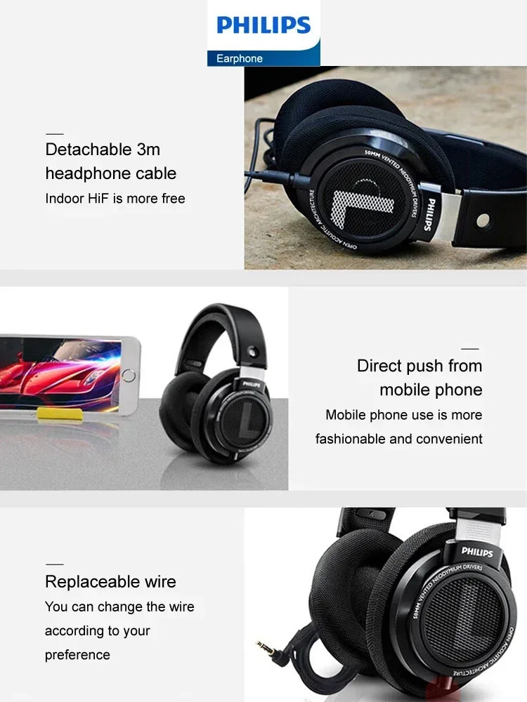 Fone de Ouvido Philips SHP9500 - HiFi Profissional para Gaming Sem Atraso