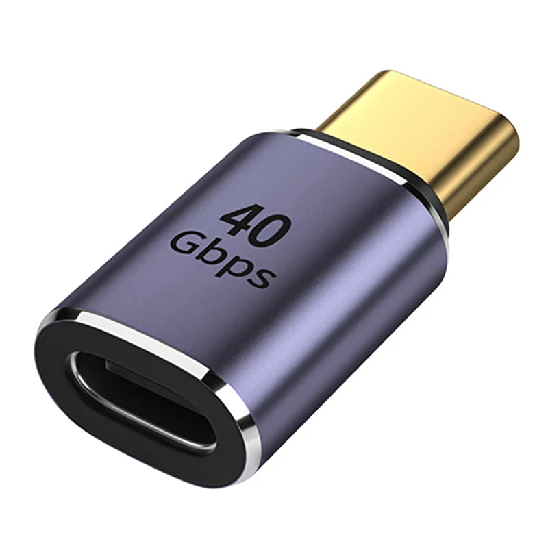 Adaptador USB4.0 40Gbps OTG USB-C 90 Graus - Conversor Rápido de Carregamento 100W 5A