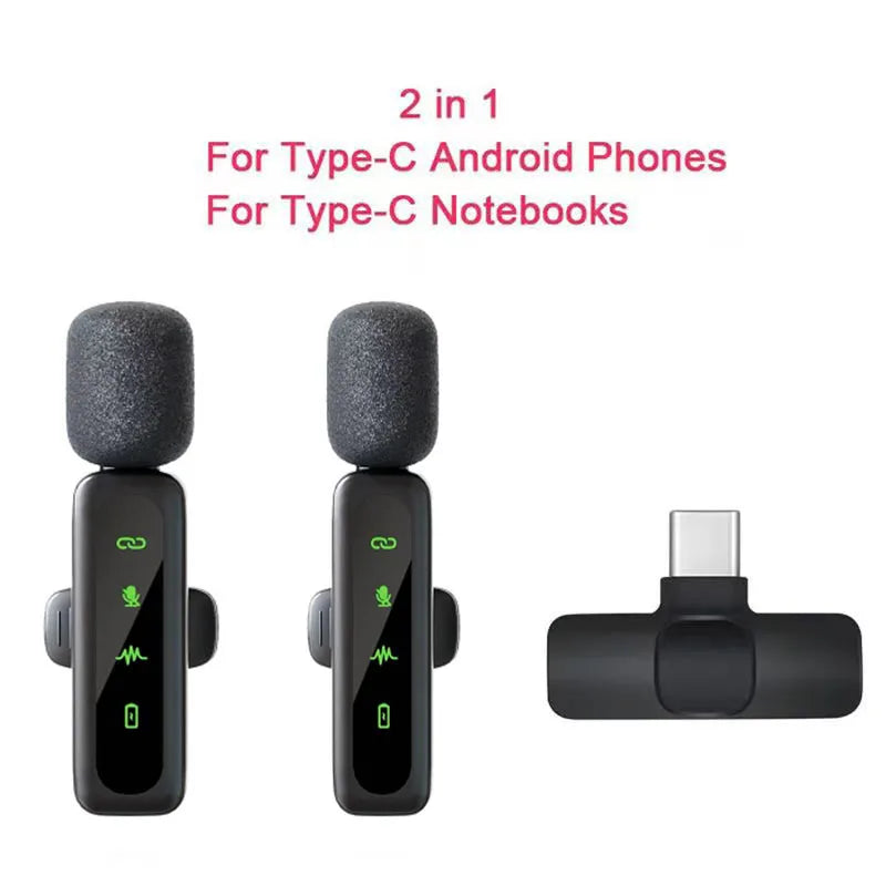 Microfone Lavalier Sem Fio com Bateria Recarregável de 80mAh - Ideal para Streaming, Vlogs e Gravações de Voz