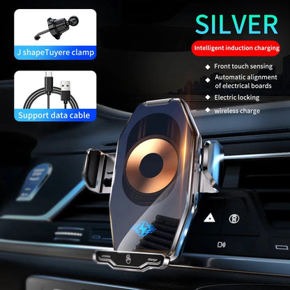 Carregador Sem Fio 15W para Carro - Suporte Magnético 3 em 1 para iPhone e Samsung