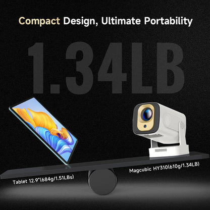 Projetor Magcubic Auto Focus 330 ANSI HY310 - 4K Suportado, 1080P, Android 11, WiFi6, BT5.4, Controle por Voz e Air Mouse