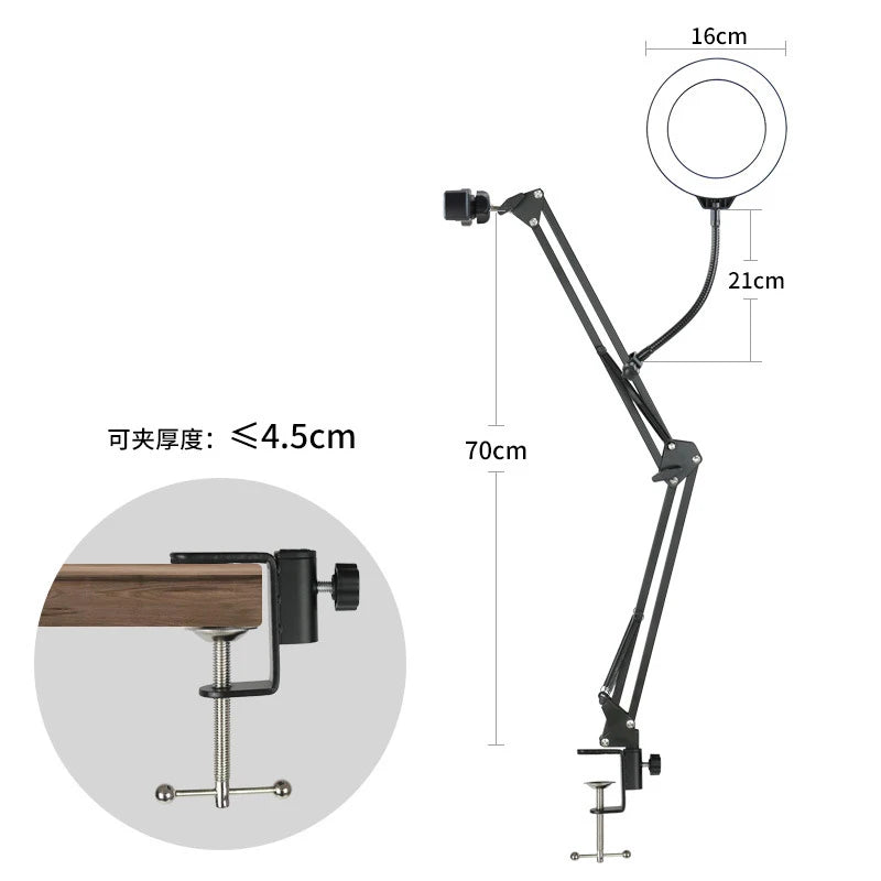 Tripé de Mesa para Celular com Luz de Anel