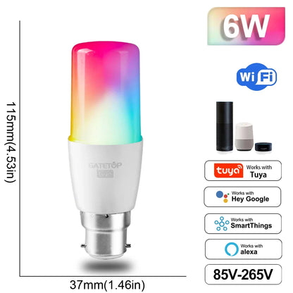 Lâmpada Inteligente RGB Dimmable Tuya - Conectividade Wi-Fi e Compatível com Alexa e Google Home