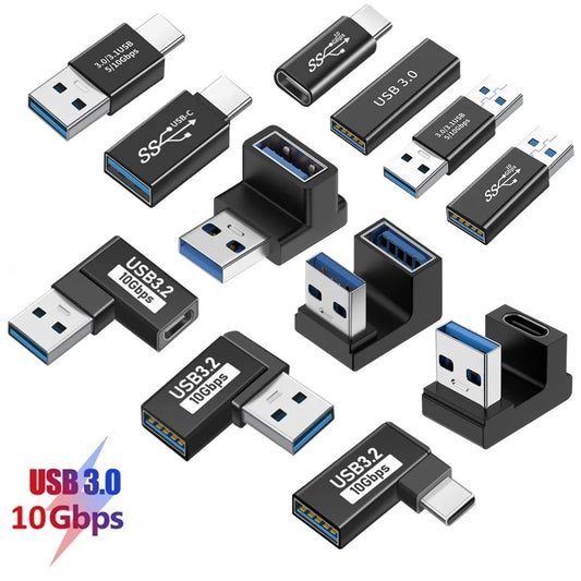 Adaptador Universal USB 3.0 OTG Type C - Conector USB C Masculino para USB-A Masculino e Feminino