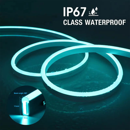 Fita LED Neon RGB à Prova d'Água - 1/2/3/5M com Controle Remoto Tuya