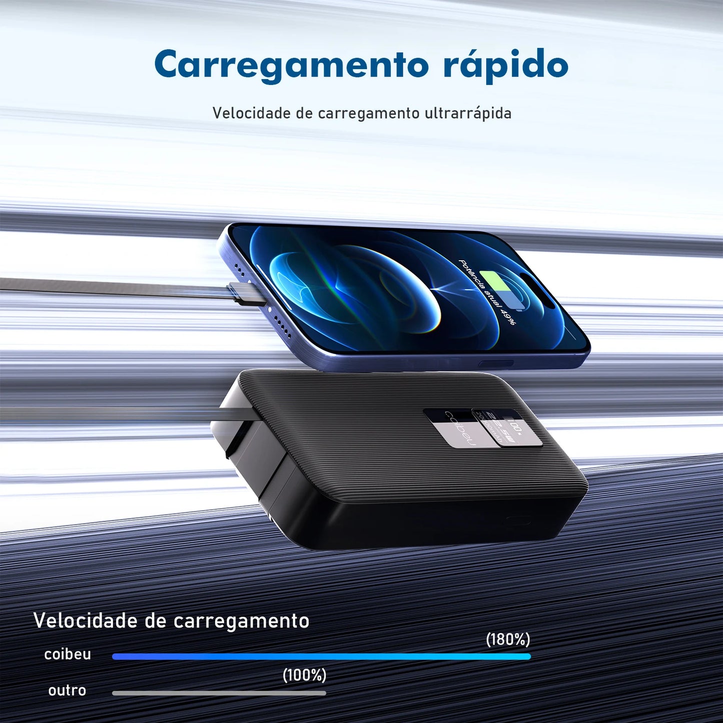 Power Bank Portátil 20000mAh - Carregador de Bateria Recarregável