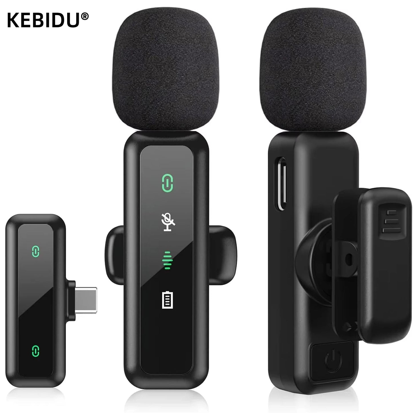 Microfone Lavalier Sem Fio com Bateria Recarregável de 80mAh - Ideal para Streaming, Vlogs e Gravações de Voz
