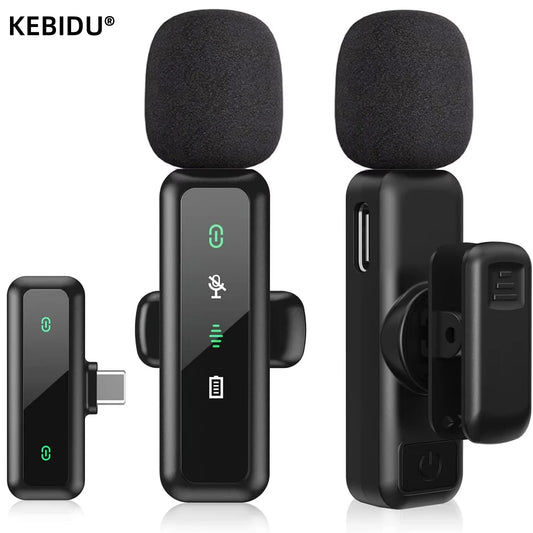 Microfone Lavalier Sem Fio com Bateria Recarregável de 80mAh - Ideal para Streaming, Vlogs e Gravações de Voz