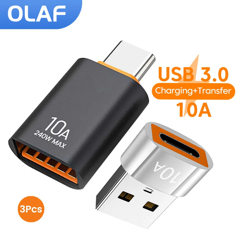 Adaptador OTG USB 3.0 para Type C - Carregamento Rápido