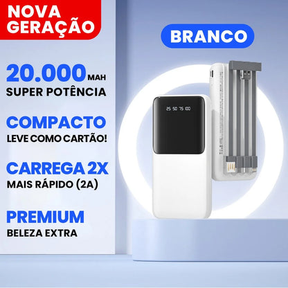 Power Bank 20000mAh: Carregador Portátil Rápido com Design Estético Favo de Mel
