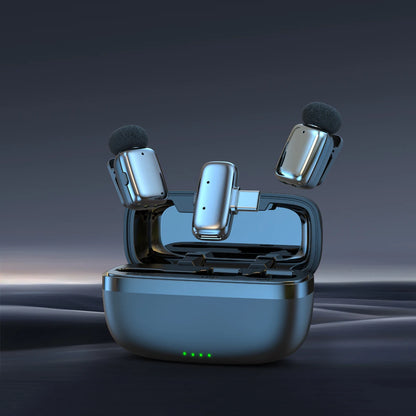 Conjunto de Microfone Lavalier Sem Fio com Estojo de Carregamento - Mini Microfone de Lapela para Gravação de Vídeo e Transmissão Ao Vivo