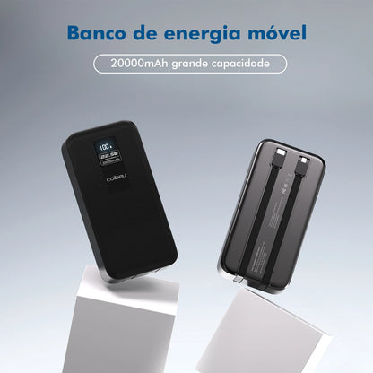 Power Bank Portátil 20000mAh - Carregador de Bateria Recarregável
