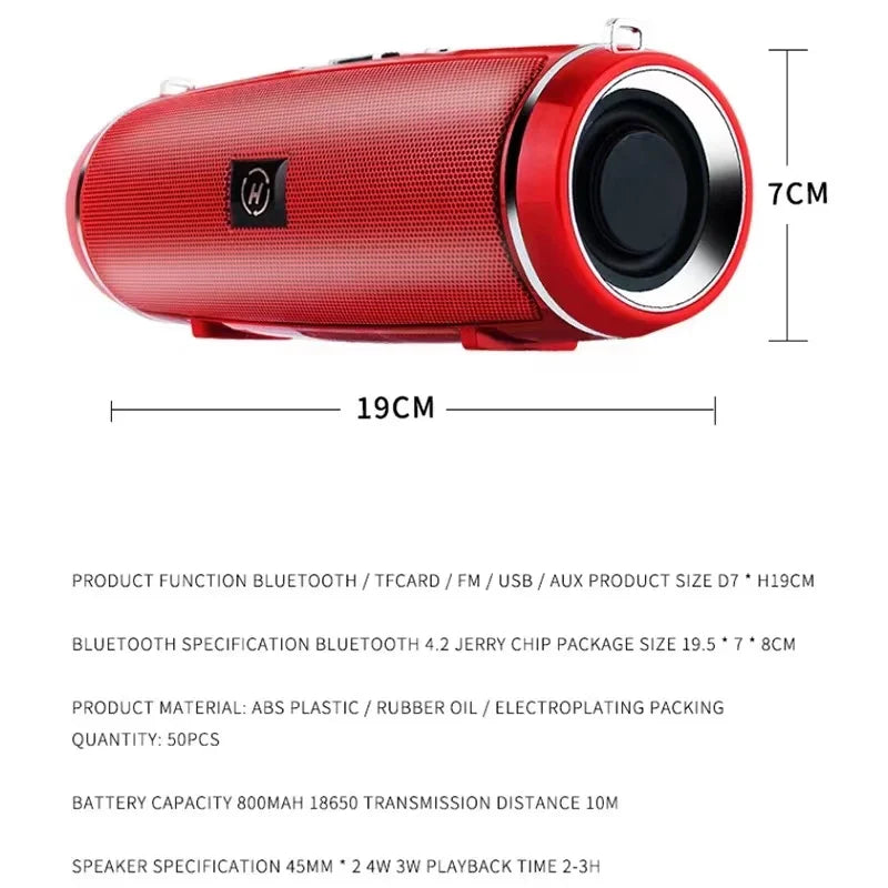 Caixa de Som Bluetooth Portátil 200W - Subwoofer HIFI à Prova d'Água IPX7