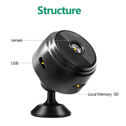 Câmera de Vigilância Mini A9 com Wifi - 1080P HD e Visão Noturna