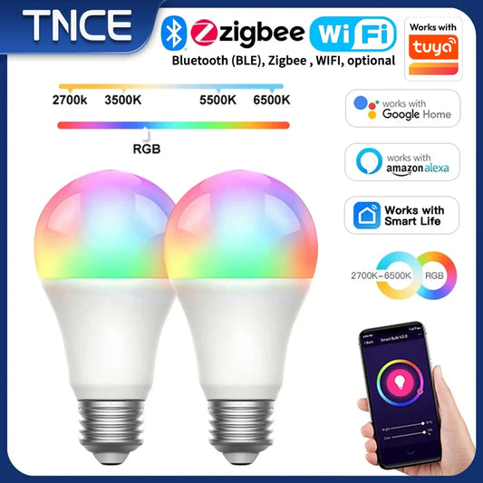 Lâmpada Inteligente TNCE Tuya E27 - Controle Total com Bluetooth, WIFI e Zigbee