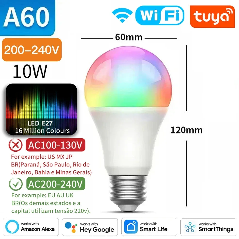 Lâmpada Inteligente TNCE Tuya E27 - Controle Total com Bluetooth, WIFI e Zigbee