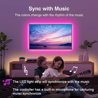 Fitas de LED com Sincronização Musical - Iluminação Inteligente para Ambientes