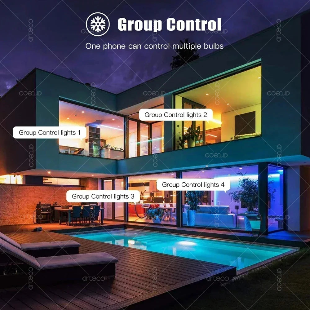 Lâmpada Inteligente Tuya E27 E14 GU10 WiFi Zigbee Bluetooth - LED Dimmable RGB 2700-6500K