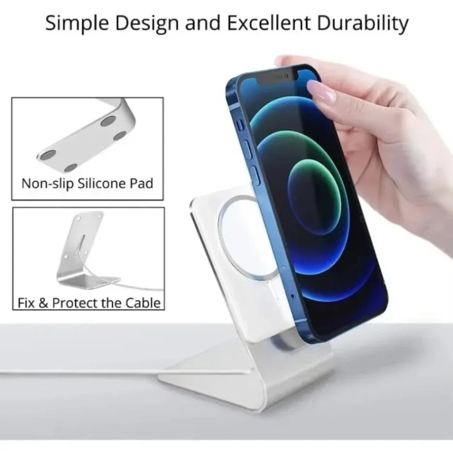 Suporte de Mesa para Celular em Alumínio - Compatível com MagSafe para iPhone 16/15/14/13/12 Pro Max (Sem Carregador Inclusa)