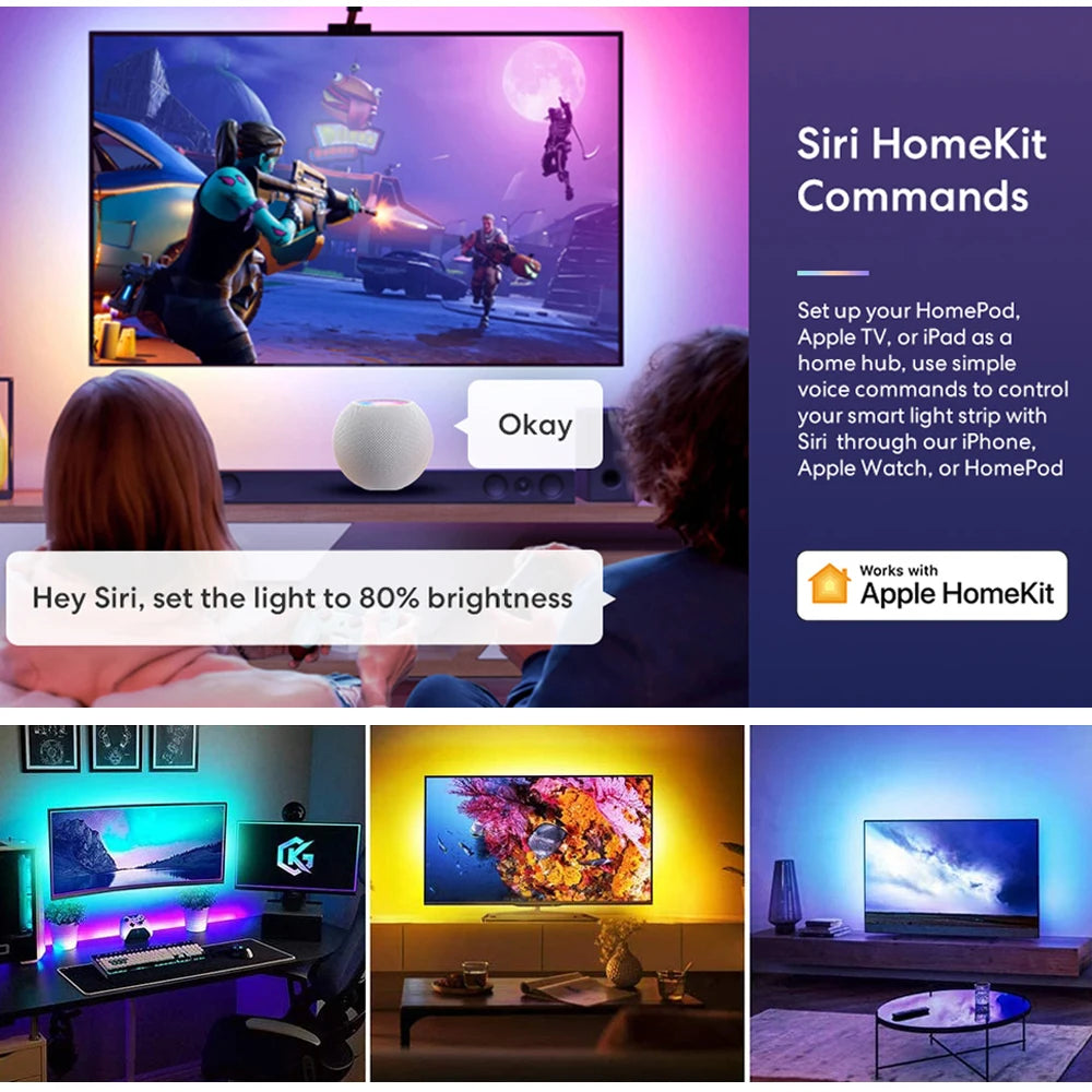 Fita de LED Neon RGB WiFi Homekit - 1m, 2m, 3m e 5m