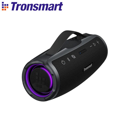 Caixa de Som Bluetooth Tronsmart Mirtune S100 - Potência de 50W, Impermeável IPX7, Alça Retrátil e Powerbank Integrado