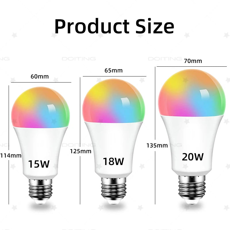 Lâmpada Inteligente WiFi E27 Dimerizável RGBCW 220V