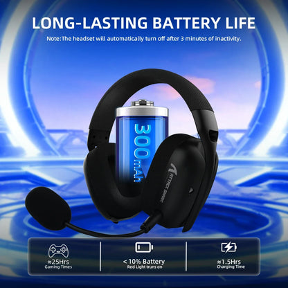 Fone de Ouvido Gamer Wireless Attack Shark L80PRO - Conectividade 2.4G/BT/Com Fio