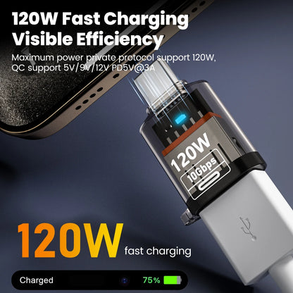 Adaptador OTG Type C para USB A 120W - Carregamento Rápido para iPhone 15/16, MacBook e iPad