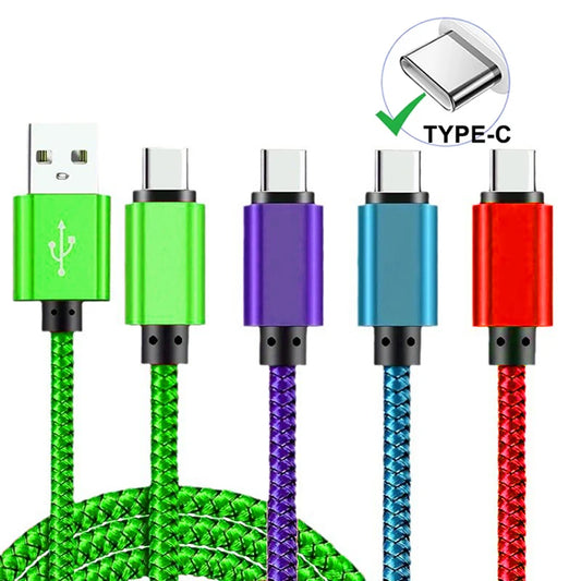 Cabo USB A para Type C - Carregamento Rápido em Nylon