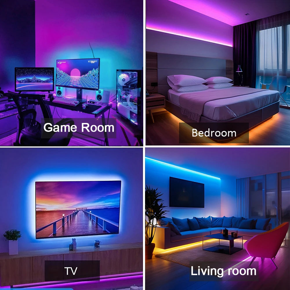 Fitas de LED com Sincronização Musical - Iluminação Inteligente para Ambientes