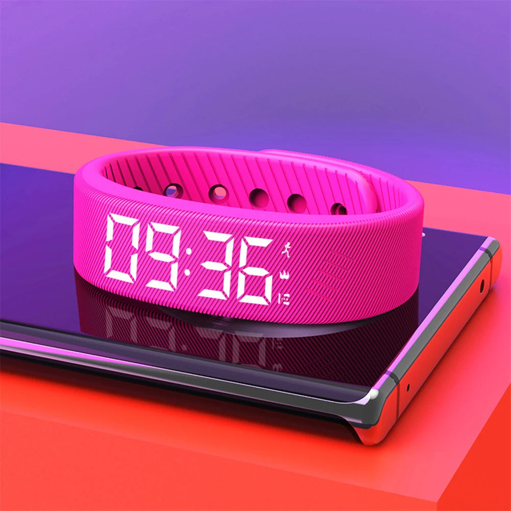 Pulseira Inteligente LED Digital à Prova D'Água com Monitor de Passos e Alarme Vibratório