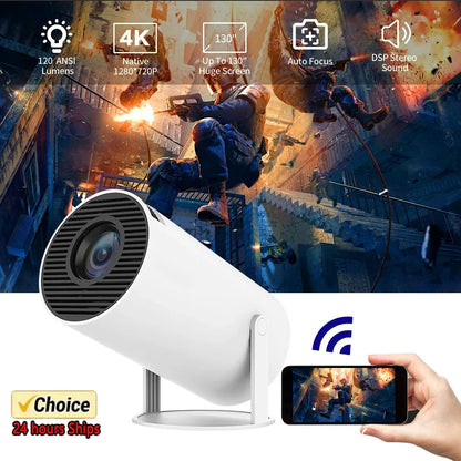 Projetor Portátil 4K Ultra HD 2025 HY300 - Android 11 e Bluetooth 5.4